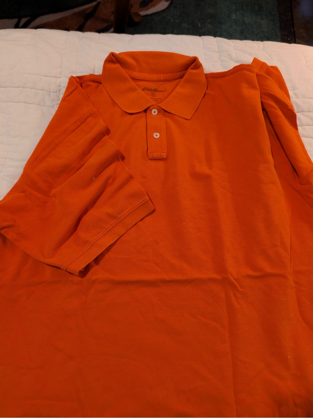 Eddie Bauer Men’s Orange Pique Polo Shirt
